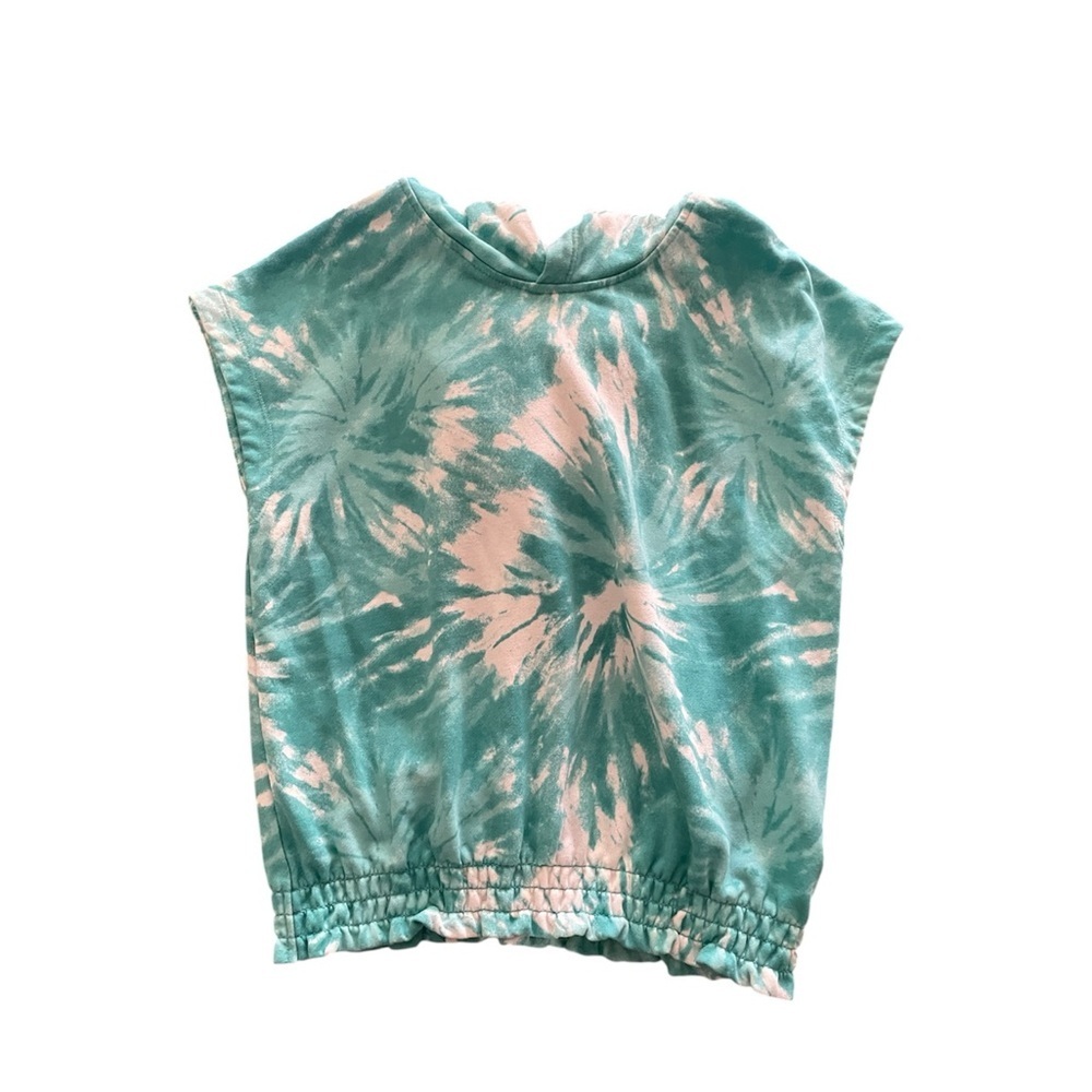 H&M Youth Teal and White Tie-Dye Sleeveless Top with hoodie Size: 8/10 - Picture 3 of 6